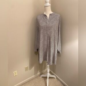 Anne Klein Split Neck Long Tunic Blouse